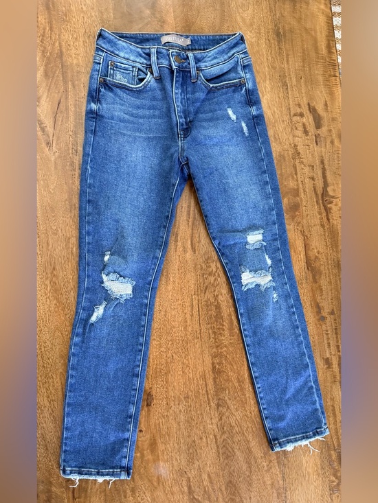 Just USA Denim - Just USA Medium Blue Distressed Skinny Jeans